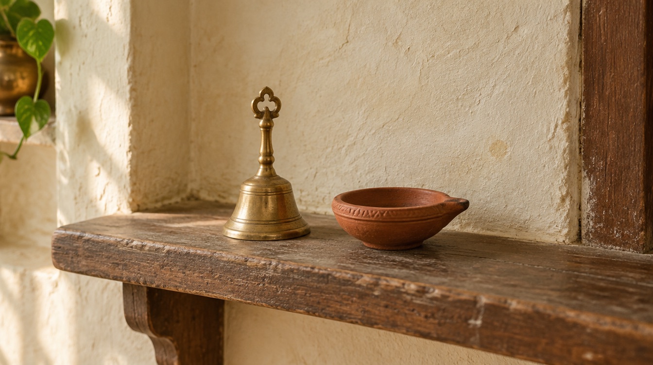 A quiet Indian interior in warm morning light.