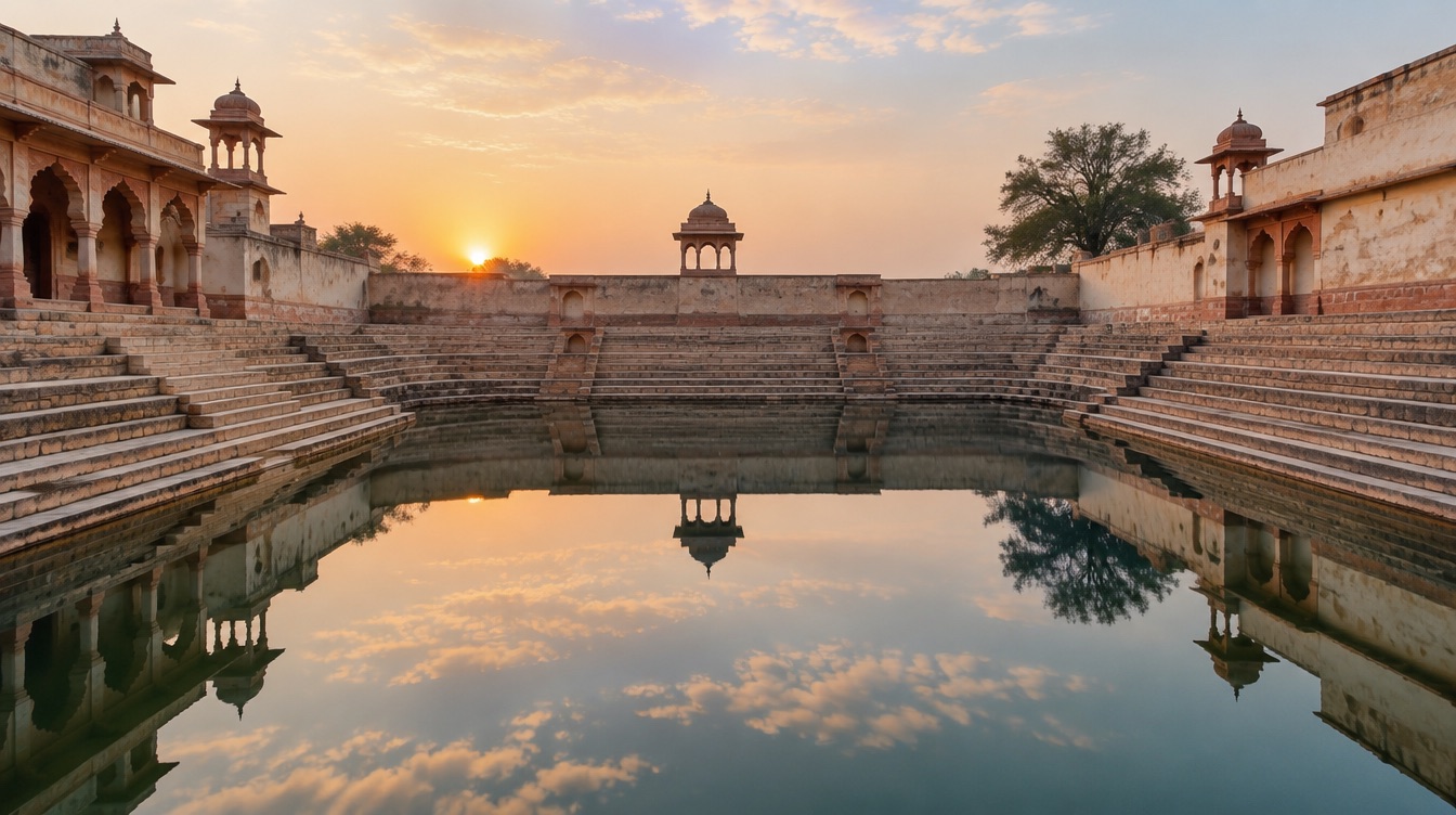 A quiet Indian interior in warm morning light.