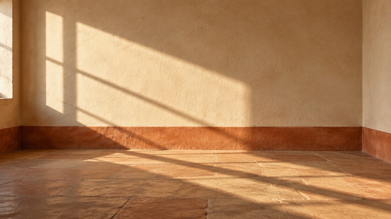 A quiet Indian interior in warm morning light.